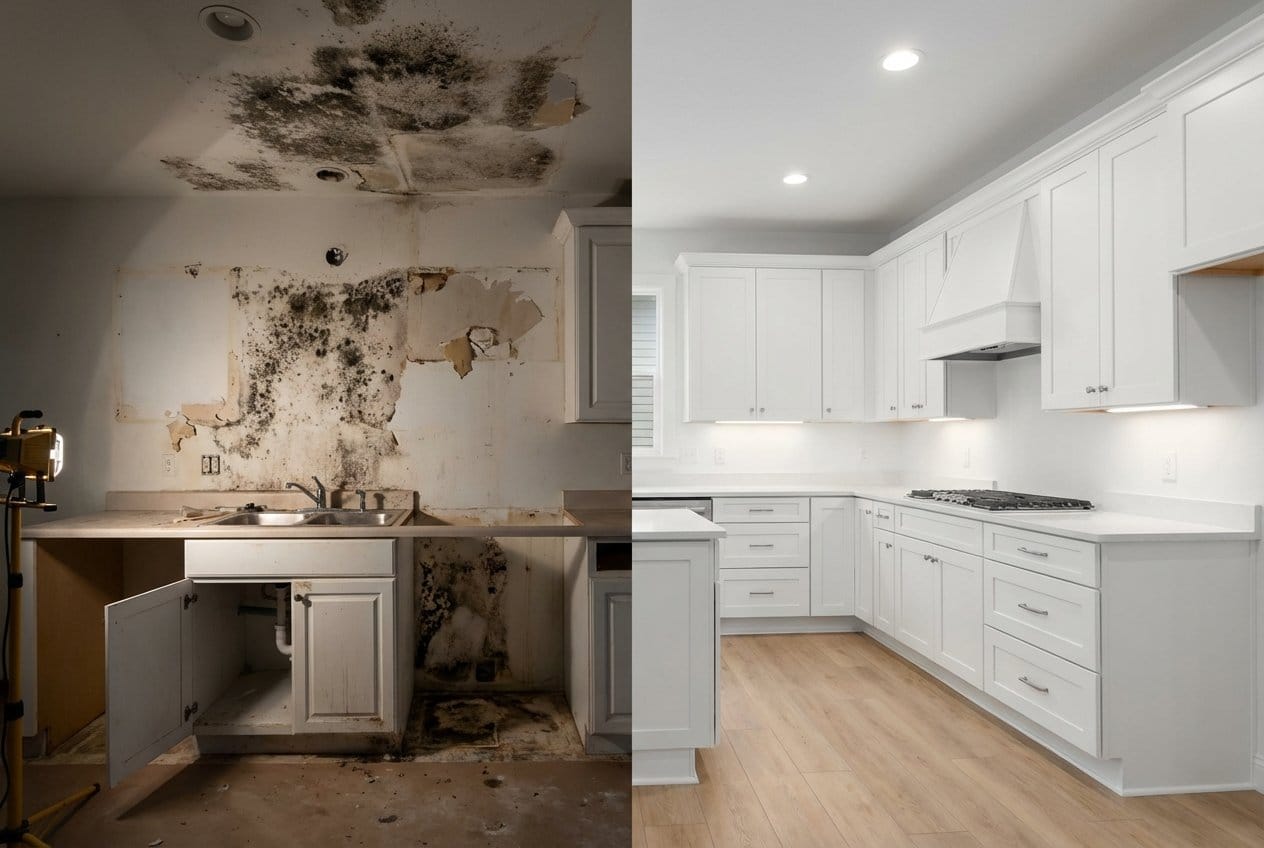 Mold Inspection & Moisture Assessment restoration β home kitchen of colonial residence in Franklin Lakes, NJ